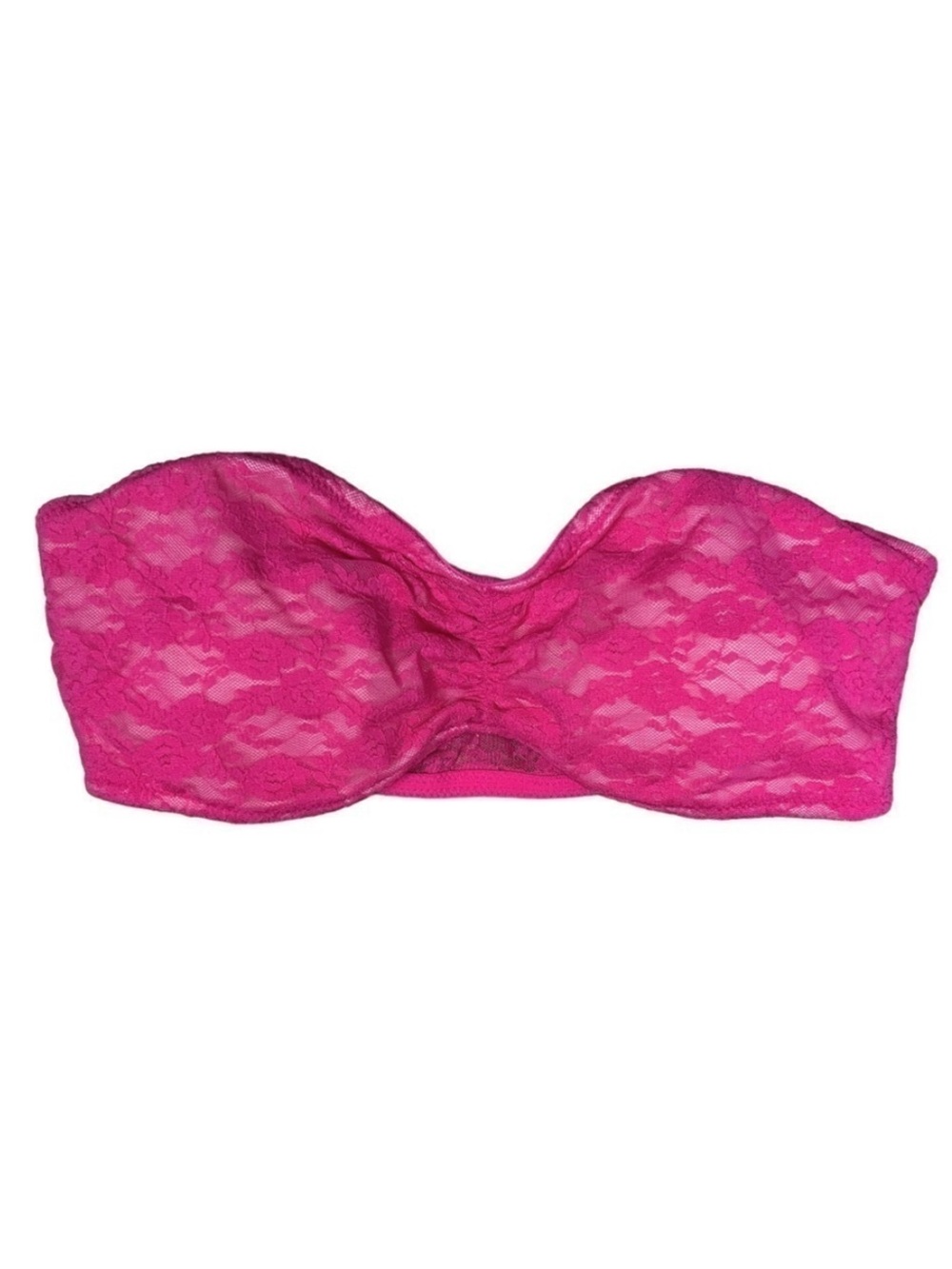 Pink Victoria's Secret Lace Bandeau Bra Small